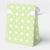 Bleek groen, wit polka dot pattern bruiloft bedankdoosjes (Achterkant)