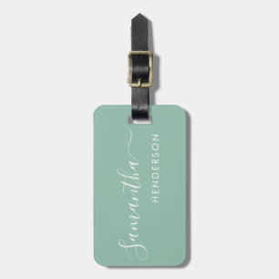 bleek Groene Bagagelabels Buwtafel Plan /Favor