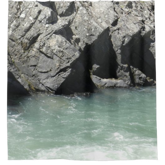 Bleek groene graniet-spa douchegordijn (Voorkant)