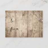 Bleek hout & lichten geen wrap bruidsdouche kaart (Achterkant)