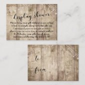 Bleek hout & lichten geen wrap bruidsdouche kaart (Voorkant / Achterkant)