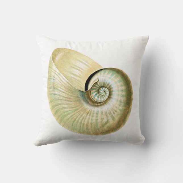 Bleek Iridescent Nautilus Seashell Sierkussen (Achterkant)