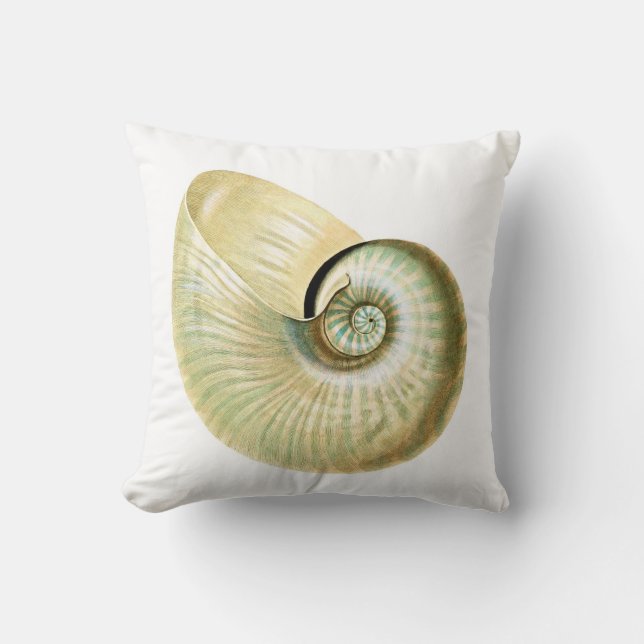Bleek Iridescent Nautilus Seashell Sierkussen (Voorkant)