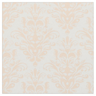 Bleek koraalroze en wit Elegant Damask Patroon Stof
