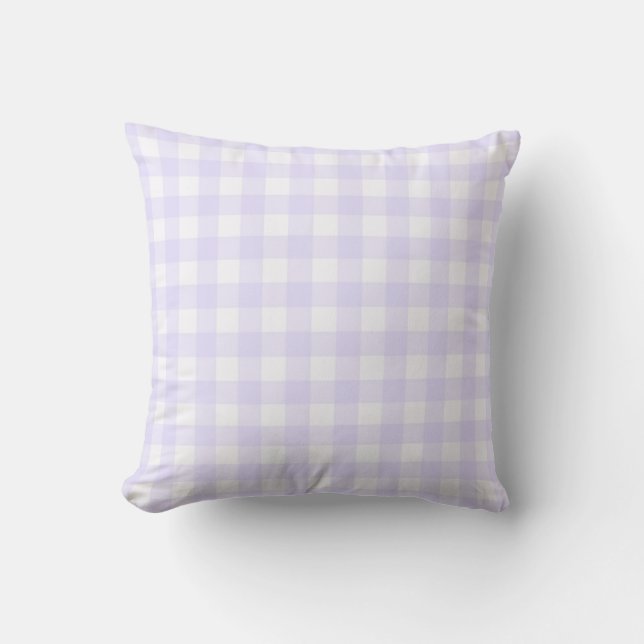 Bleek Lavender Basic Gingham Checkered Pattern Kussen (Voorkant)