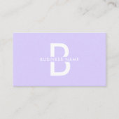 Bleek lavender Monogram Modern Professional Visitekaartje (Voorkant)