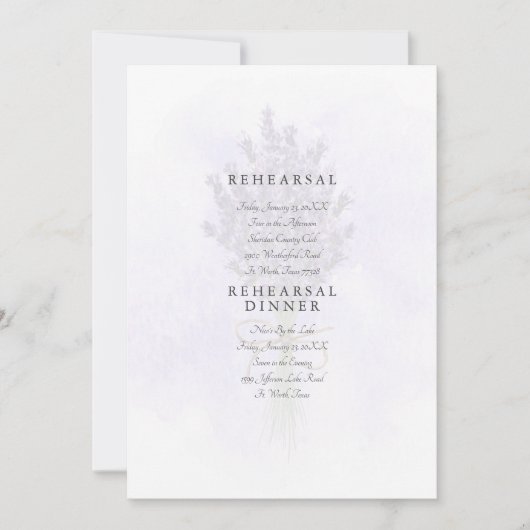 Bleek lavender Splash Floral Rehearings Kaart (Voorkant)