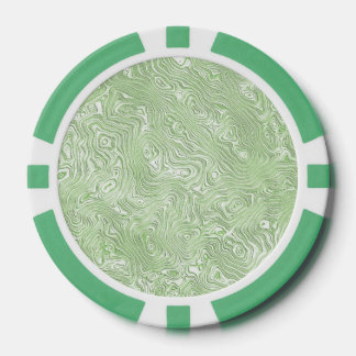 Bleek limoengroen abstract moiré gegolfd patroon poker chips