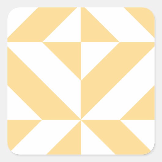 Bleek meloensisch decoderpatroon vierkante sticker (Voorkant)