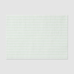 Bleek Milky Jade Green en White Striped Pattern Tissuepapier