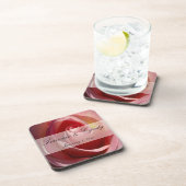 Bleek Moon Roos Personal Wedding Bier Onderzetter (Rechterzijde)