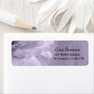Bleek Paars gekleurd Gerber Daisy Return-adres Etiket