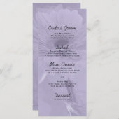 Bleek Paars getinte Daisy Wedding Menu (Voorkant / Achterkant)
