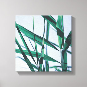 Bleek pasteelgroen graszaad canvas afdruk