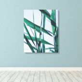 Bleek pasteelgroen graszaad canvas afdruk (Insitu (Houten vloer))