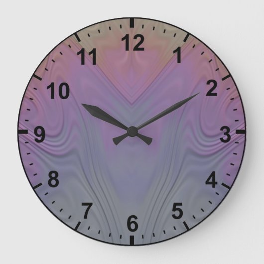 Bleek Pastel Fractal Pattern~ Grote Klok (Voorkant)