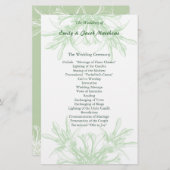 Bleek programma Mint en White Floral Wedding Progr (Voorkant / Achterkant)
