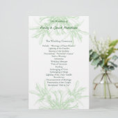 Bleek programma Mint en White Floral Wedding Progr (Staand voorkant)