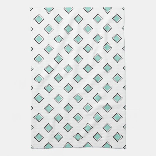 Bleek Robin Egg Blue Diamond Colour Design Theedoek (Verticaal)