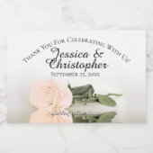 Bleek Roos Classy Wedding Dank je Mini Sparkling Wijnetiket (Enkel label)