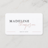 Bleek Roze Beige Kalligrafie Script QR-code Visitekaartje (Voorkant)