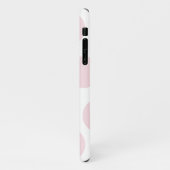 Bleek roze Big Polka Dot Pattern gepersonaliseerd iPhone Hoesje (Linkerkant)