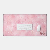 Bleek roze disco spiegels glitter | Aangepast mono Bureaumat (Keyboard & Muis)