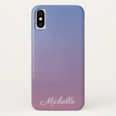 Bleek roze en blauwe gradiëntombre Case-Mate iPhone case (Achterkant)