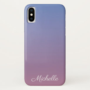 Bleek roze en blauwe gradiëntombre iPhone x hoesje