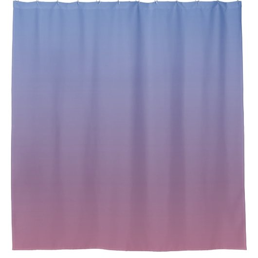 Bleek roze en blauwe gradiëntombre douchegordijn (Voorkant)