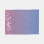 Bleek roze en blauwe gradiëntombre fleece deken (Voorkant (Horizontaal))