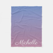 Bleek roze en blauwe gradiëntombre fleece deken (Voorkant)
