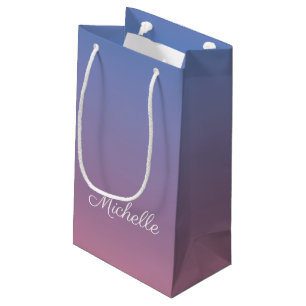 Bleek roze en blauwe gradiëntombre klein cadeauzakje