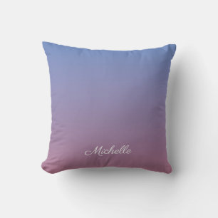 Bleek roze en blauwe gradiëntombre kussen