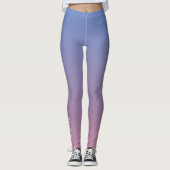 Bleek roze en blauwe gradiëntombre leggings (Voorkant)