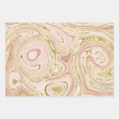 Bleek roze en gouden marmeren look inpakpapier vel (Voorkant)