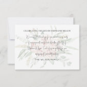 Bleek roze en grijs Funeral Bereavement Modern Fon Bedankkaart (Achterkant)