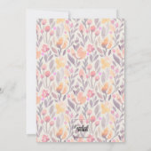 Bleek Roze en Paars Vrijgezellenfeest van Floral Kaart (Achterkant)