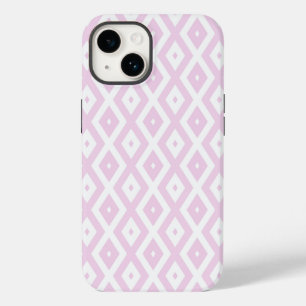 Bleek roze en wit diamantpatroon Case-Mate iPhone 14 hoesje