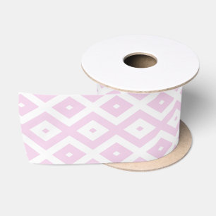 Bleek roze en wit diamantpatroon lint