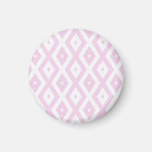 Bleek roze en wit diamantpatroon magneet