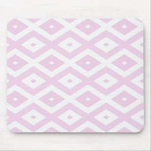 Bleek roze en wit diamantpatroon muismat
