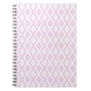 Bleek roze en wit diamantpatroon notitieboek