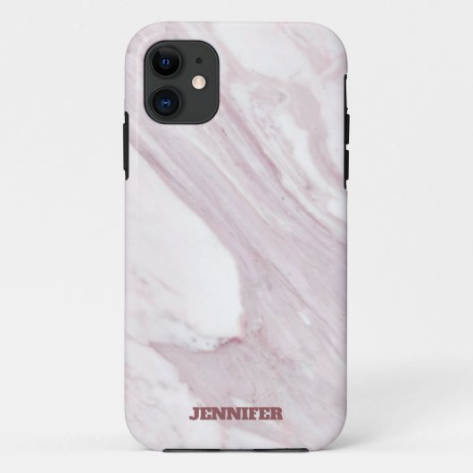 Bleek roze en witte marmer Case-Mate iPhone case (Achterkant)