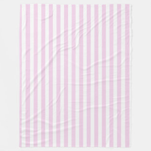 Bleek roze en witte snoepjes strepen fleece deken