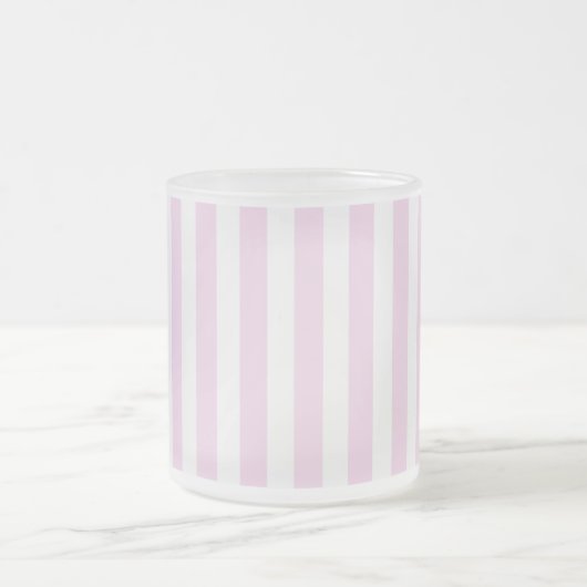 Bleek roze en witte snoepjes strepen matglas koffiemok (Center)