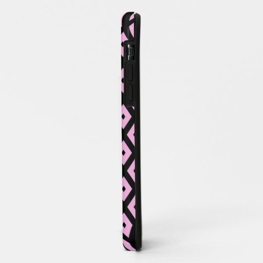 Bleek roze en zwart diamantpatroon Case-Mate iPhone case (Achterkant/links)