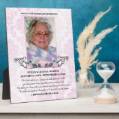 Bleek-roze foto Memorial Plaque Fotoplaat (Zijkant)