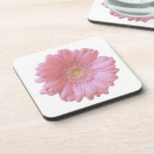 Bleek roze gerbera daisy bier onderzetter (Linkerzijde)