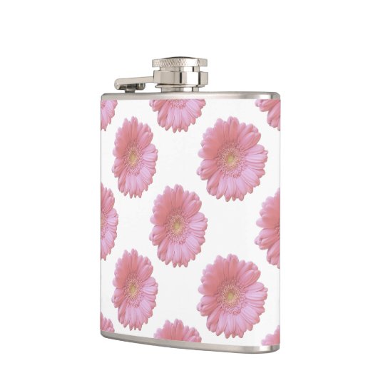 Bleek roze gerbera daisy heupfles (Links)